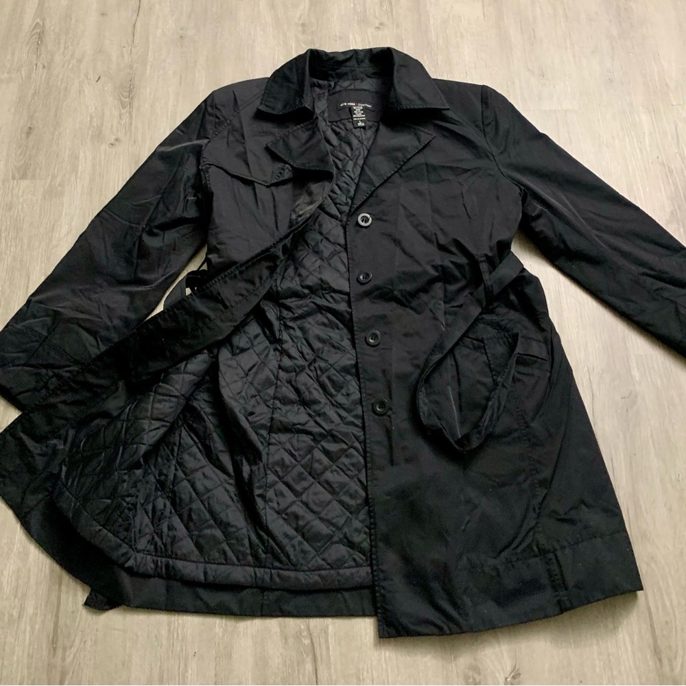 New York and Company women Trench coat Black Medium